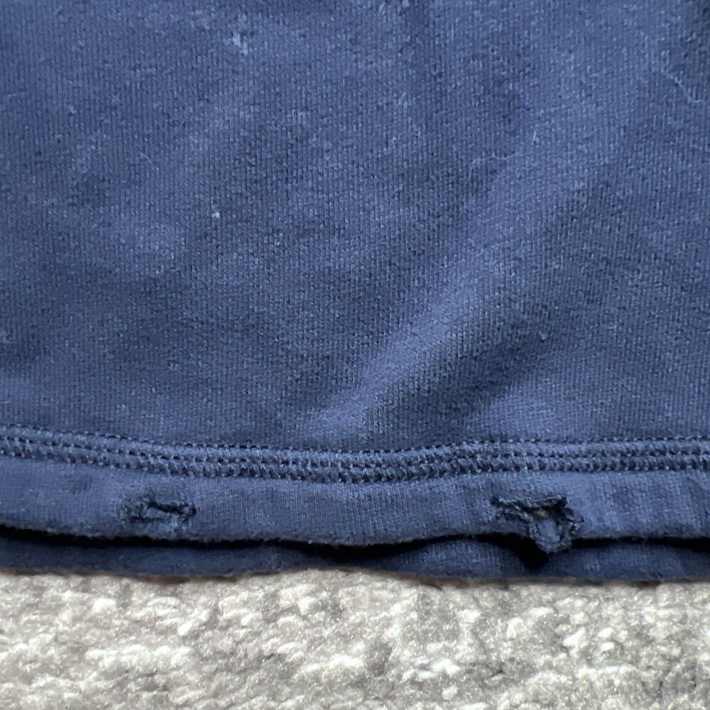 Abercrombie & Fitch Womens Logo Spell Out Cropped Hoodie Large Navy Blue READ - Picture 7 of 9